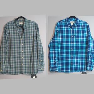 NWOT Set of 2 Duluth Plaid Button Down Shirts Size Large